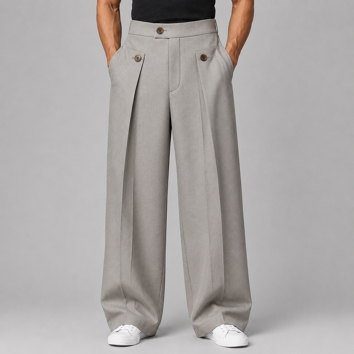 Pantaloni Palazzo da Uomo con Pieghe