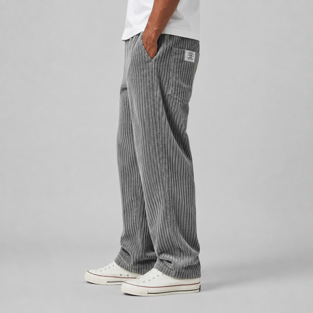 Pantaloni in Velluto a Coste da Uomo con Vestibilità Rilassata