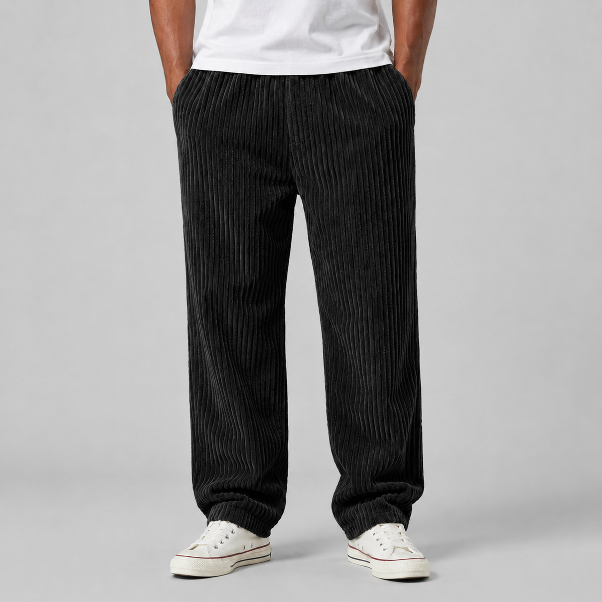 Pantaloni in Velluto a Coste da Uomo con Vestibilità Rilassata