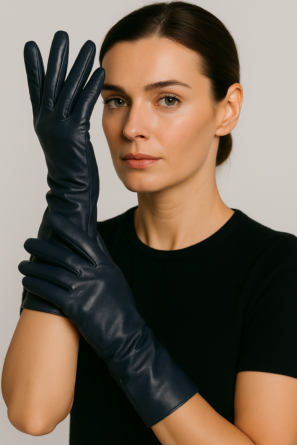 Guanti in Pelle da Donna Eleganti Invernali con Fodera Morbida