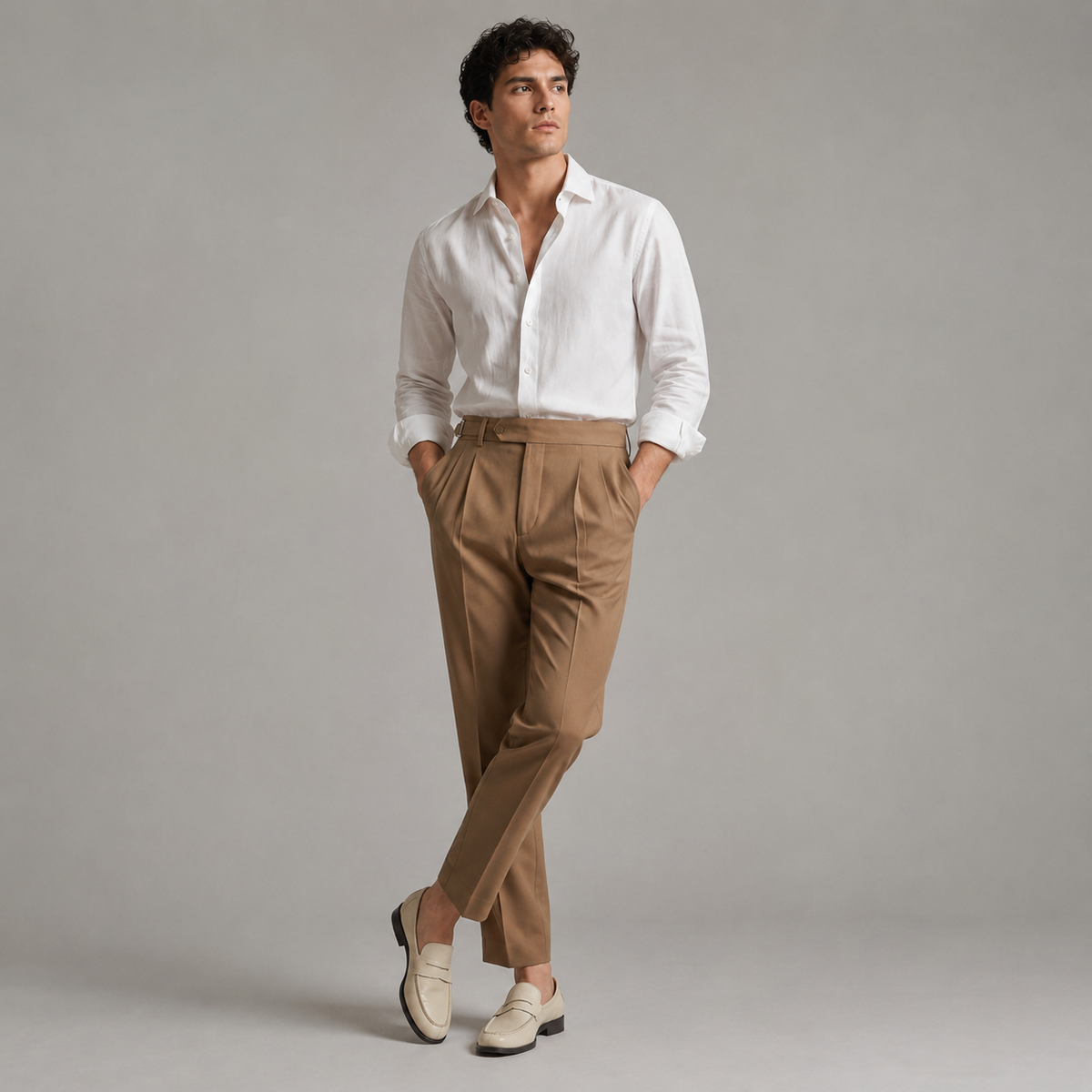 Pantaloni Sartoriali da Uomo con Pieghe
