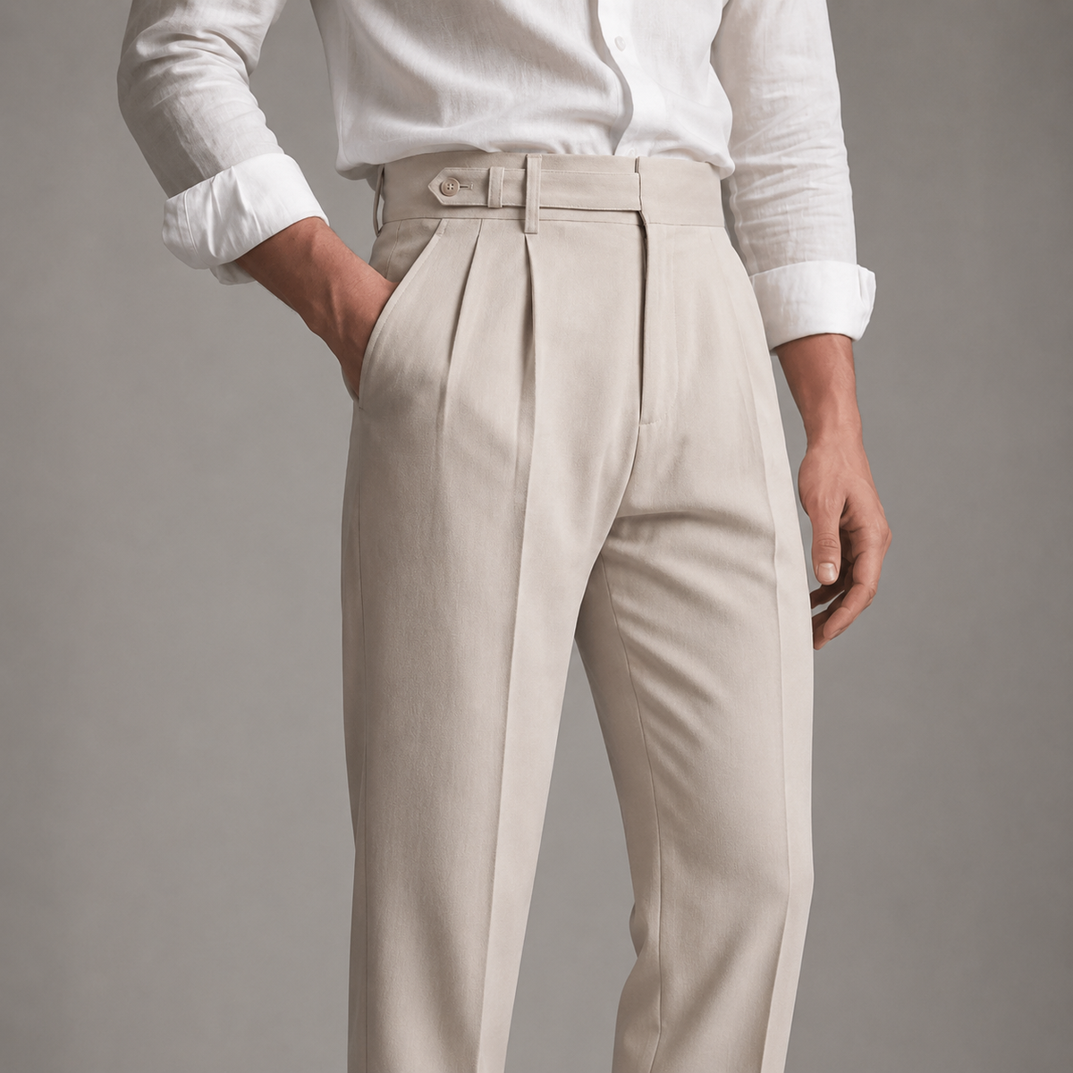 Pantaloni Sartoriali da Uomo con Pieghe