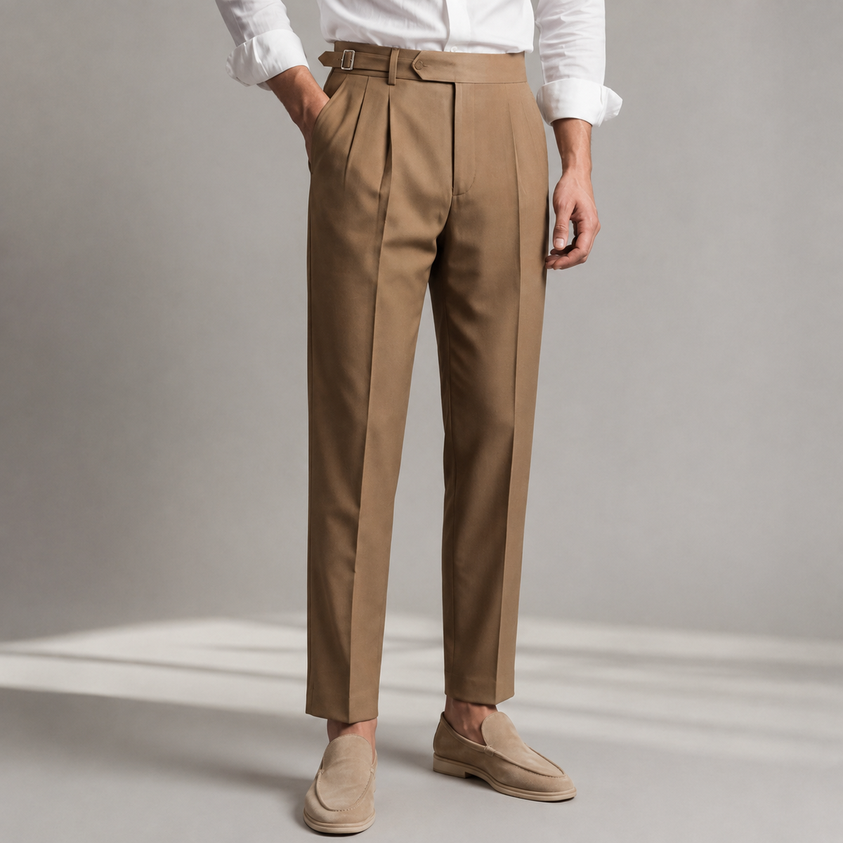 Pantaloni Sartoriali da Uomo con Pieghe