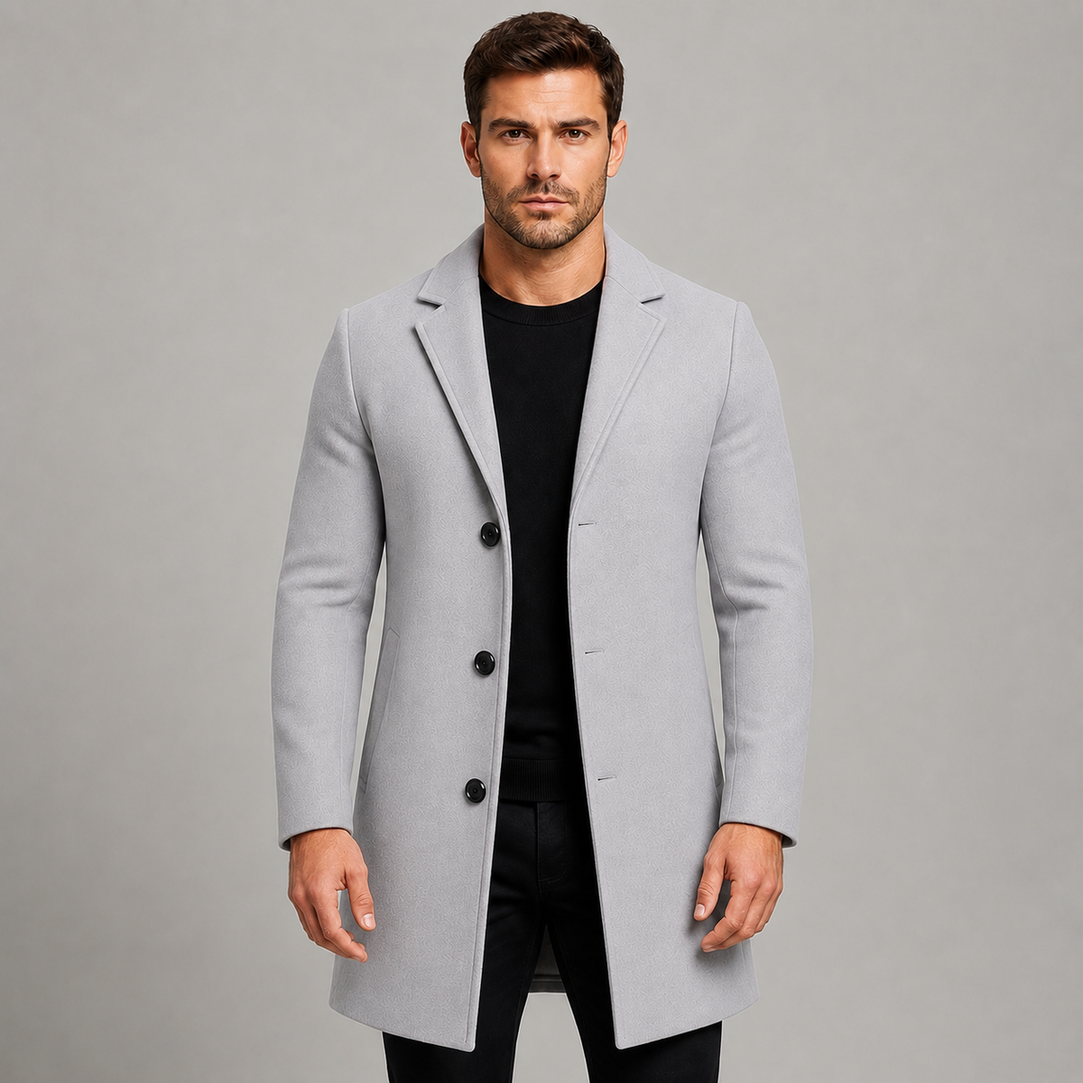 Cappotto Sartoriale da Uomo con Colletto a Revers