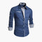 Chemise classique pour homme boutonnée, avec col et poignets contrastants