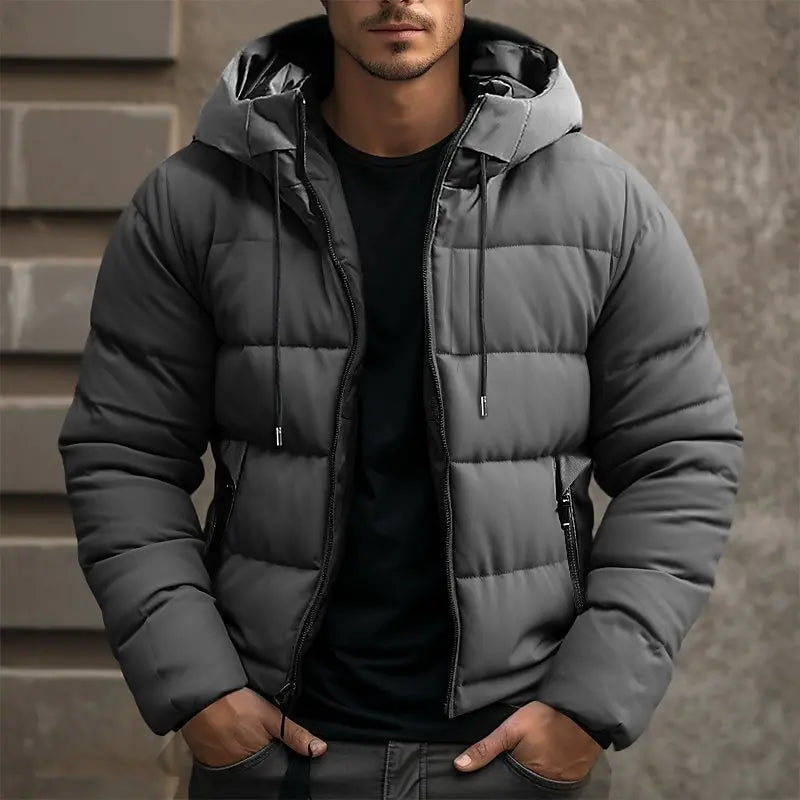 Giacca Imbottita Uomo con Cappuccio e Zip Invernale