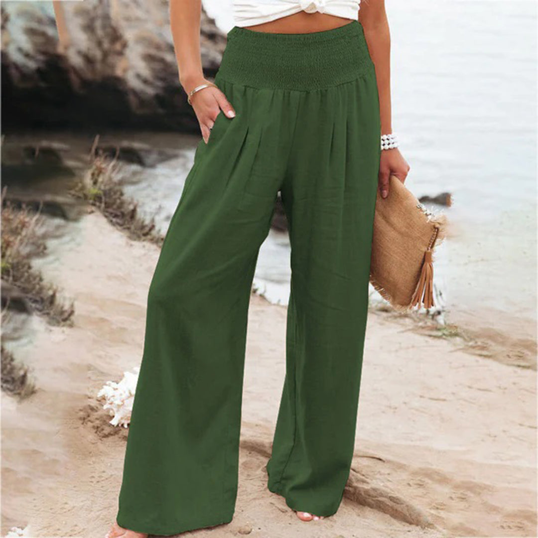 Pantaloni palazzo donna a vita alta