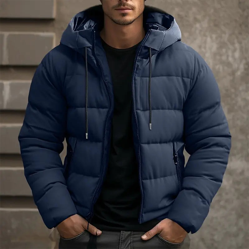 Giacca Imbottita Uomo con Cappuccio e Zip Invernale