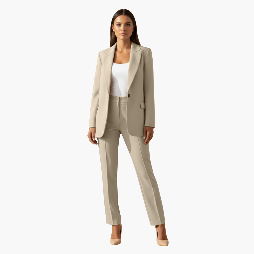 Completo Blazer e Pantaloni da Donna con Revers Classici e Vestibilità Sagomata