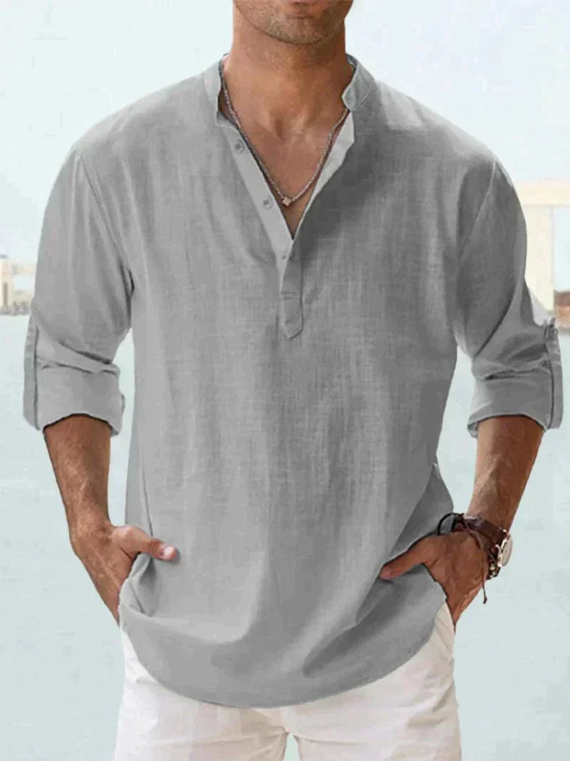 Camicia Casual Estiva da Uomo in Tessuto Traspirante