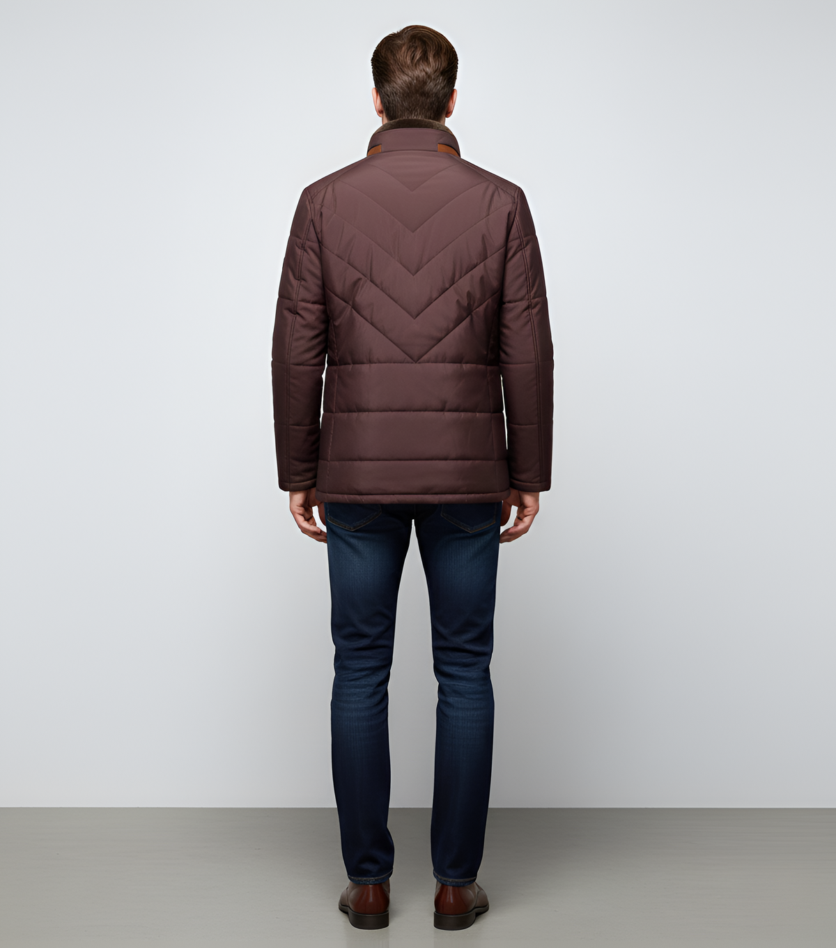 Valerios Fashion jaqueta masculina acolchoada de inverno com gola alta