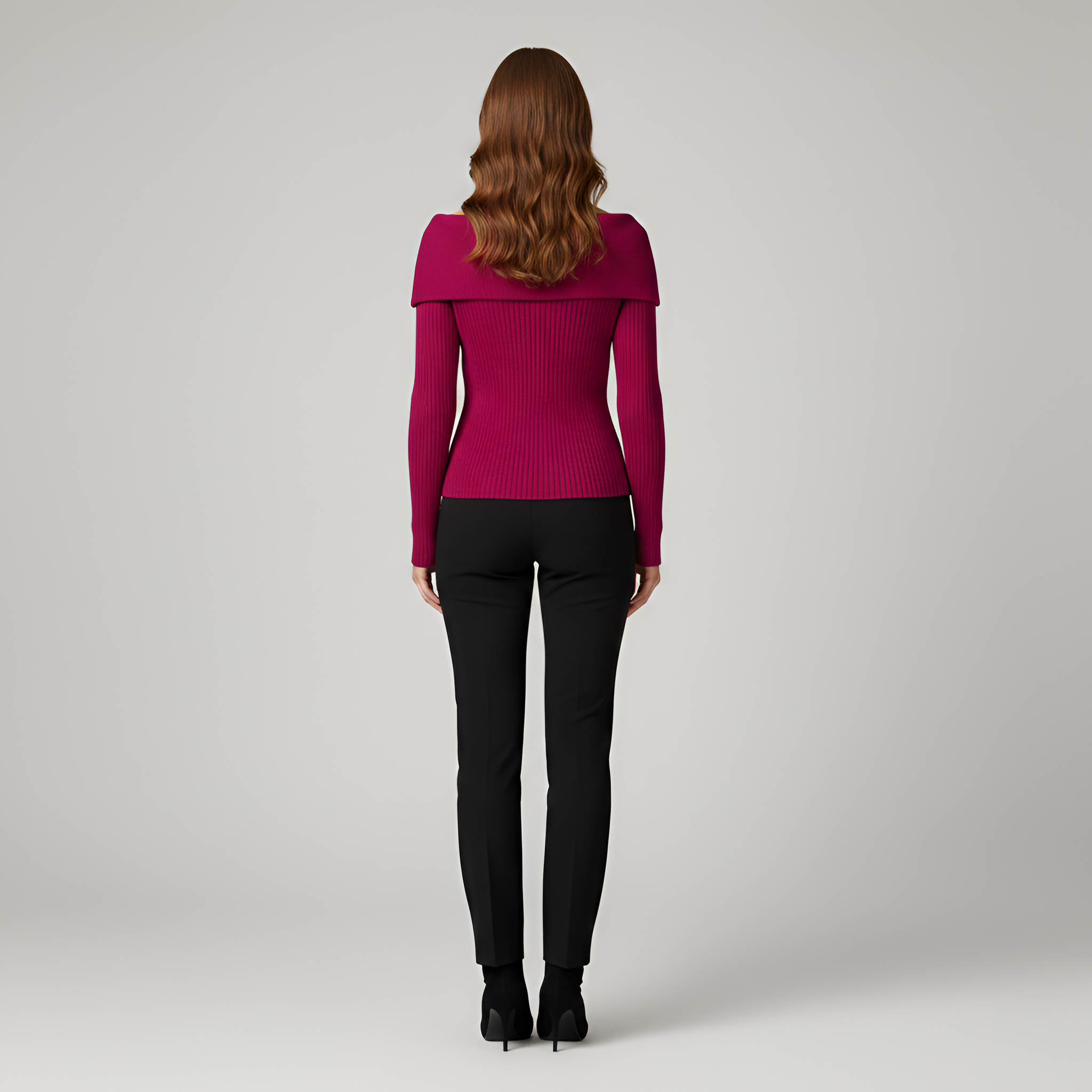Giacca cardigan donna a coste con bottoni scollo a V fit aderente