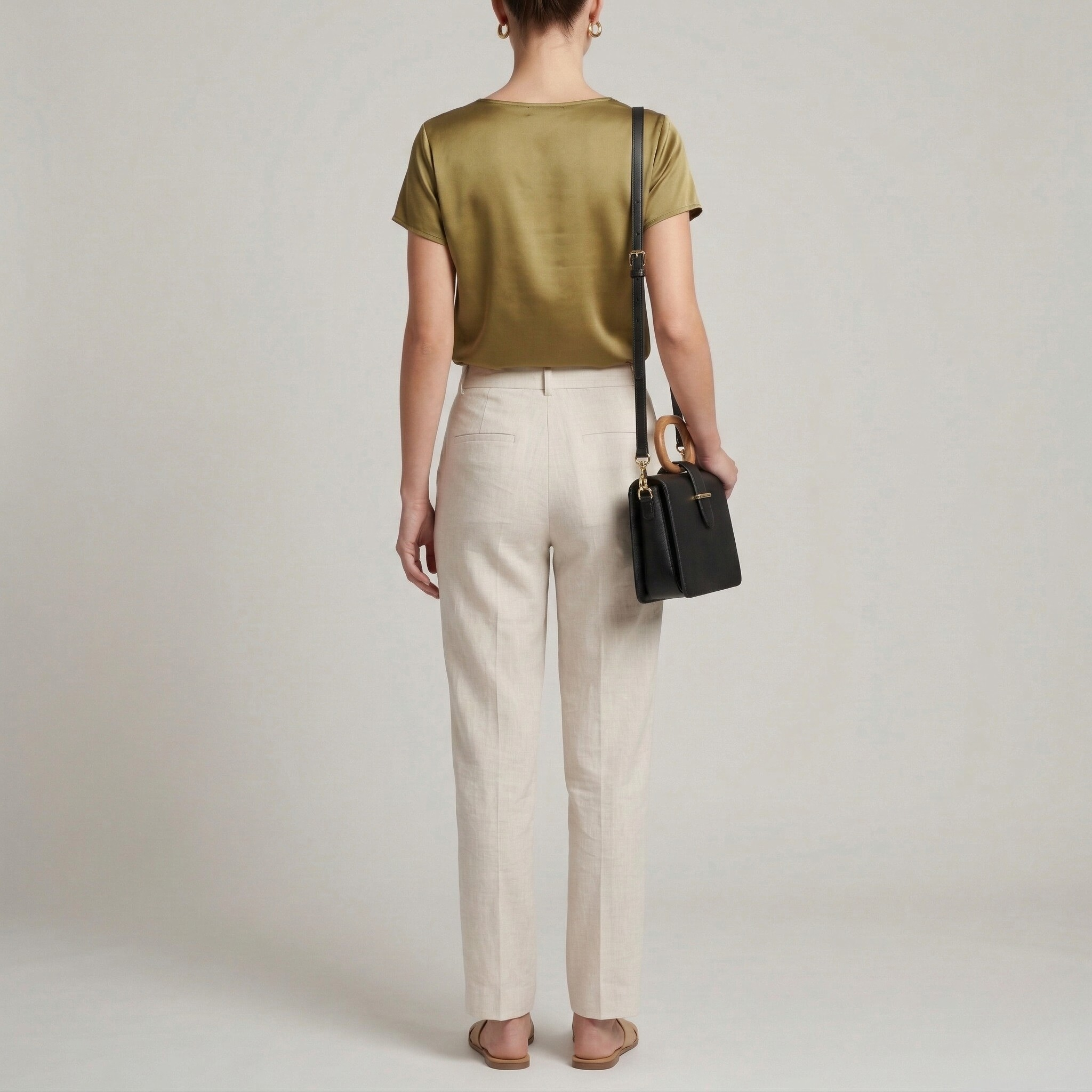 Blusa Donna Elegante con Scollo Drappeggiato Manica Corta Top Casual Elegante