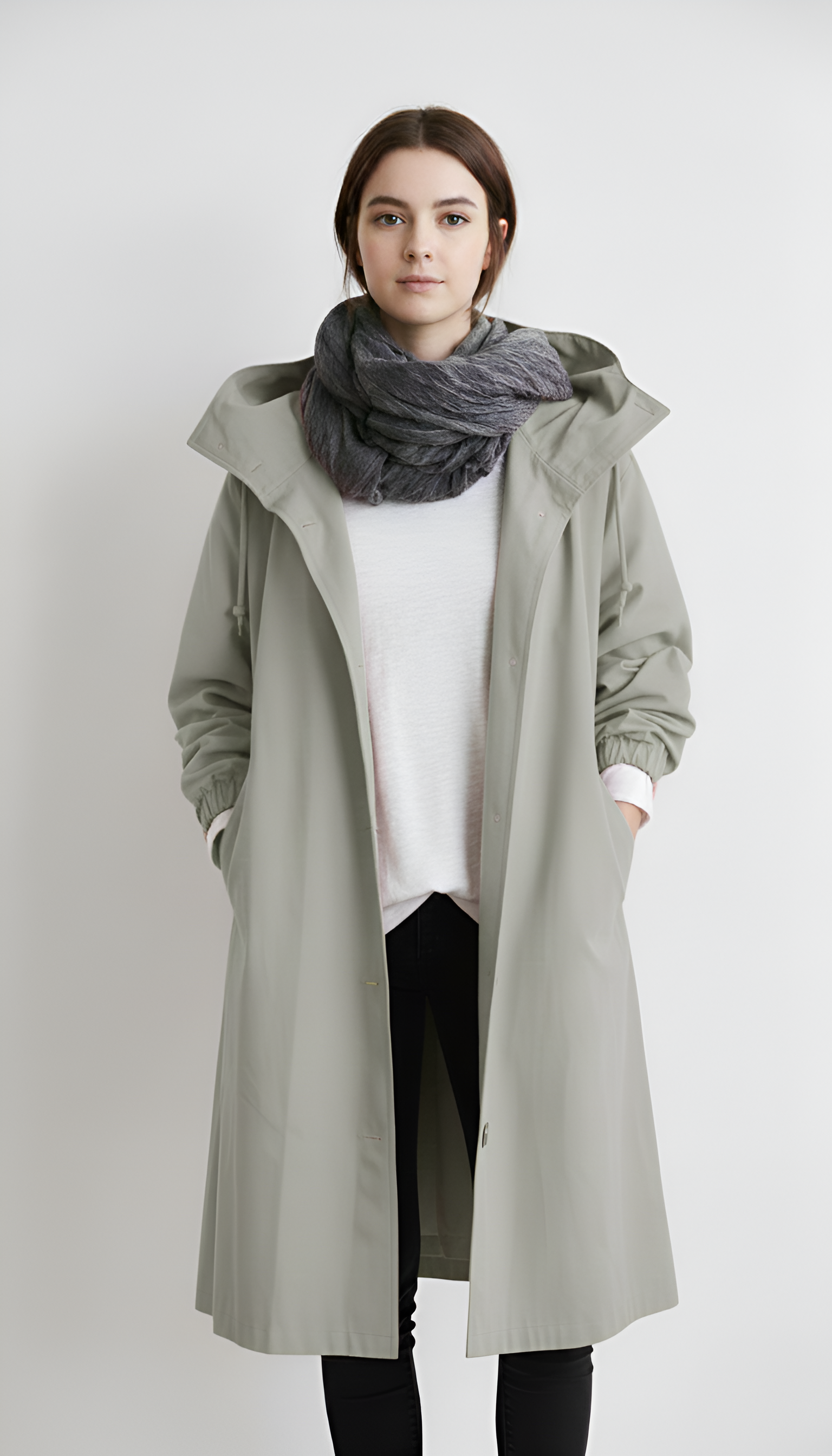 Valerios Fashion cappotto donna impermeabile leggero con cappuccio
