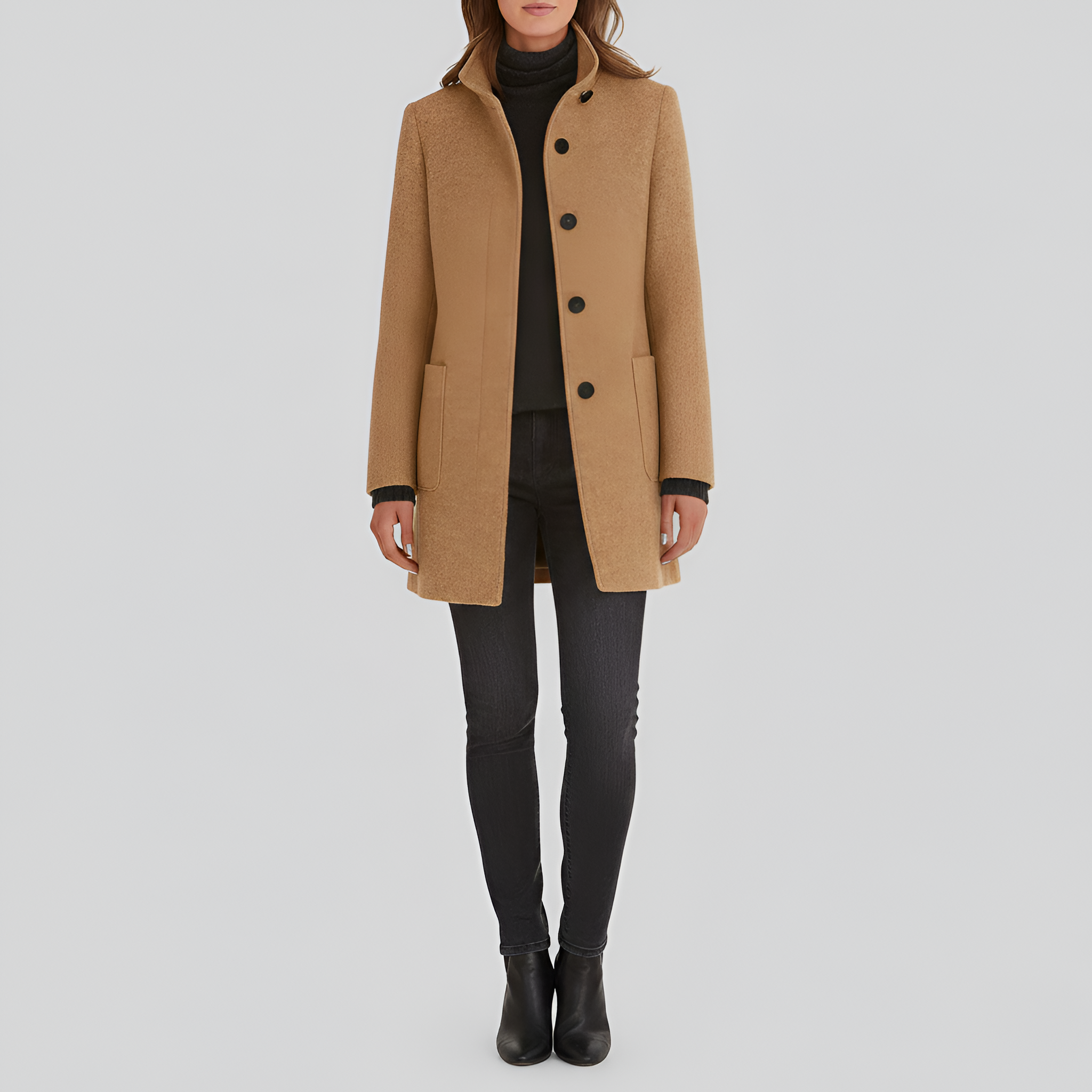 Cappotto donna in misto lana elegante