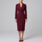 Rochie-blazer midi elegantă pentru femei, croială sartorială, cu nasturi și mâneci lungi
