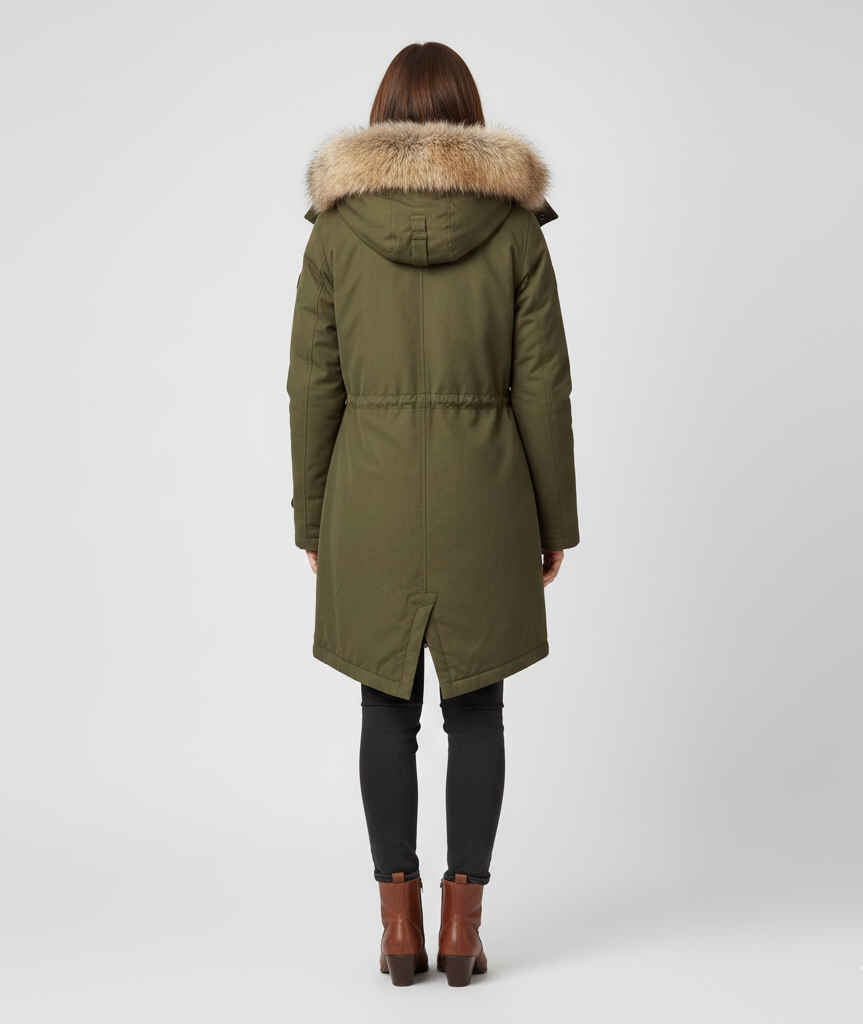 Valerios Fashion parka donna con pelliccia sintetica