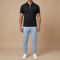 Polo uomo manica corta con zip e colletto classico slim fit