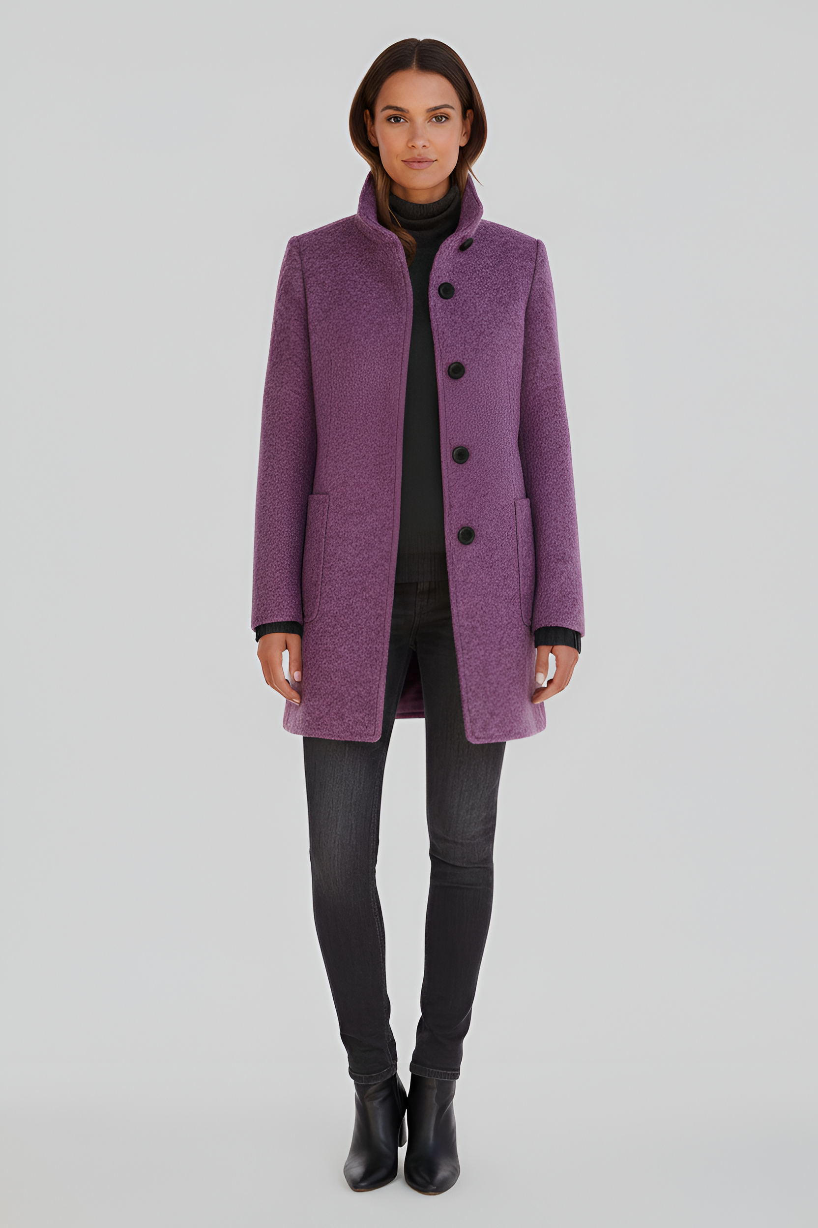 Cappotto donna in misto lana elegante