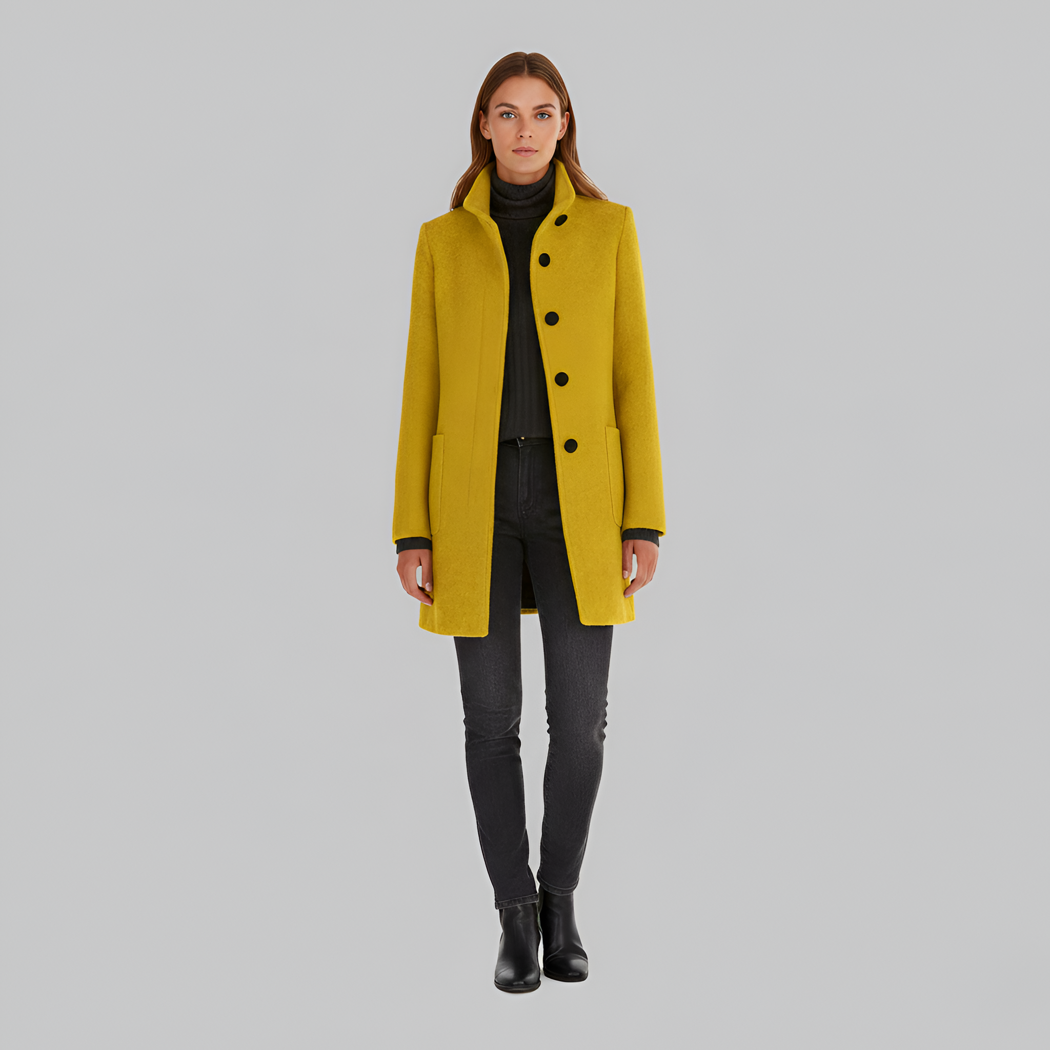 Cappotto femminile elegante dal design essenziale