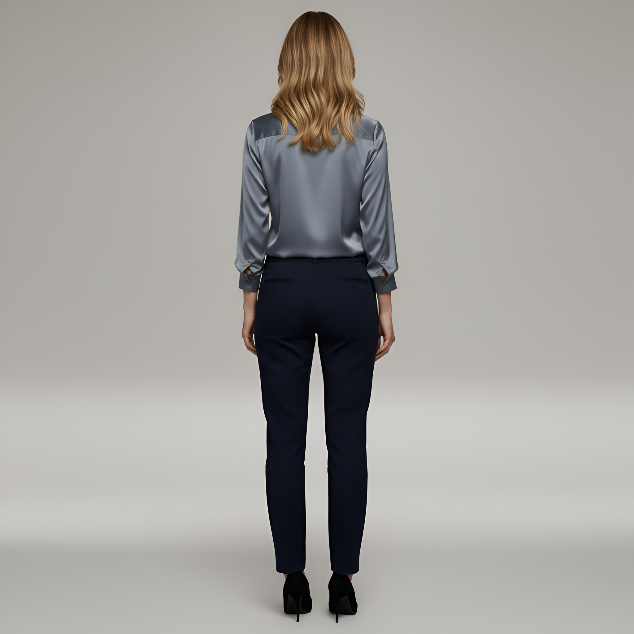 Valerios Fashion blusa donna in raso elegante scollo a V