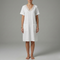 Vestito donna estivo in cotone con scollo a V e tasche manica corta
