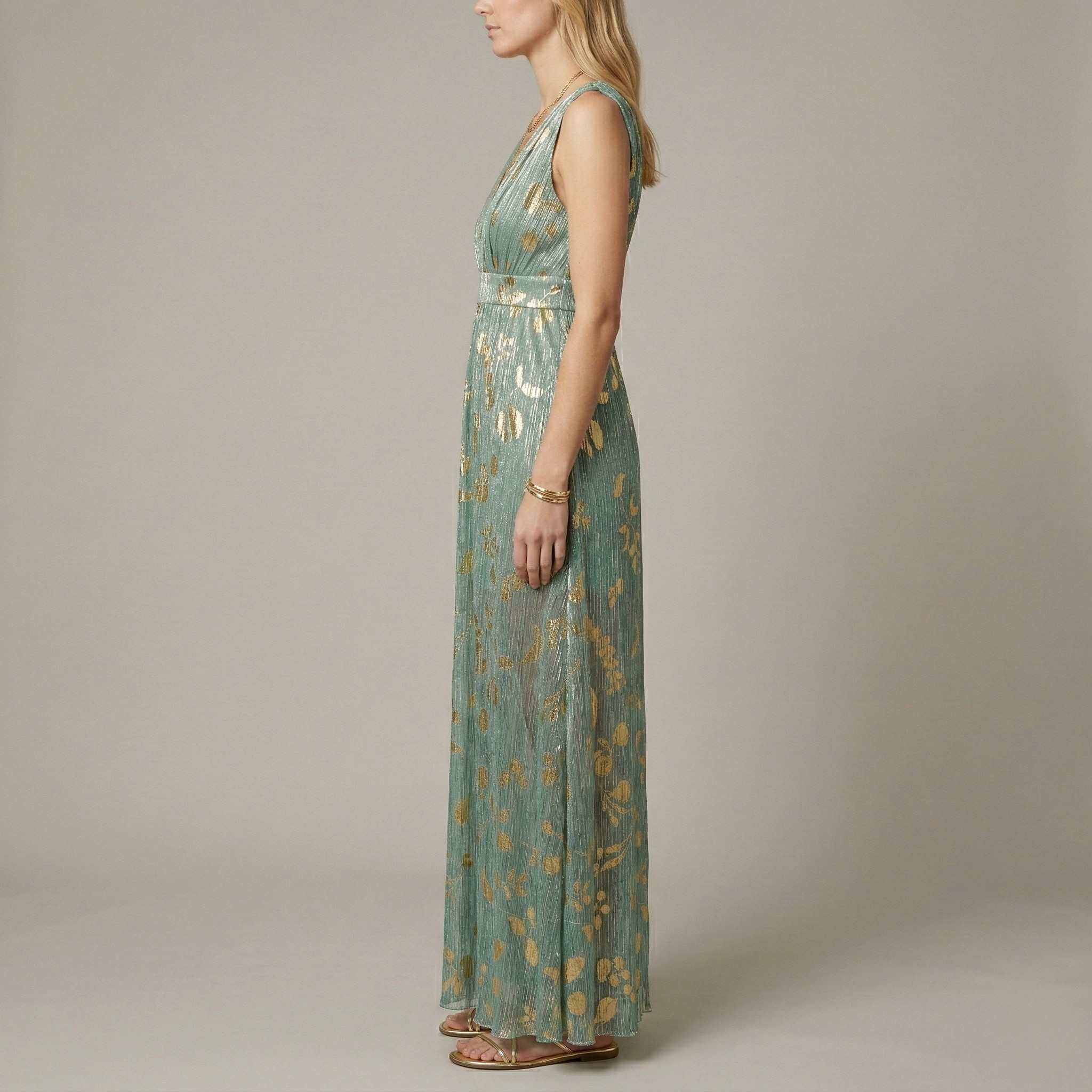 Women's Long Dress V-Neck Sleeveless Elegant Ceremony Dress