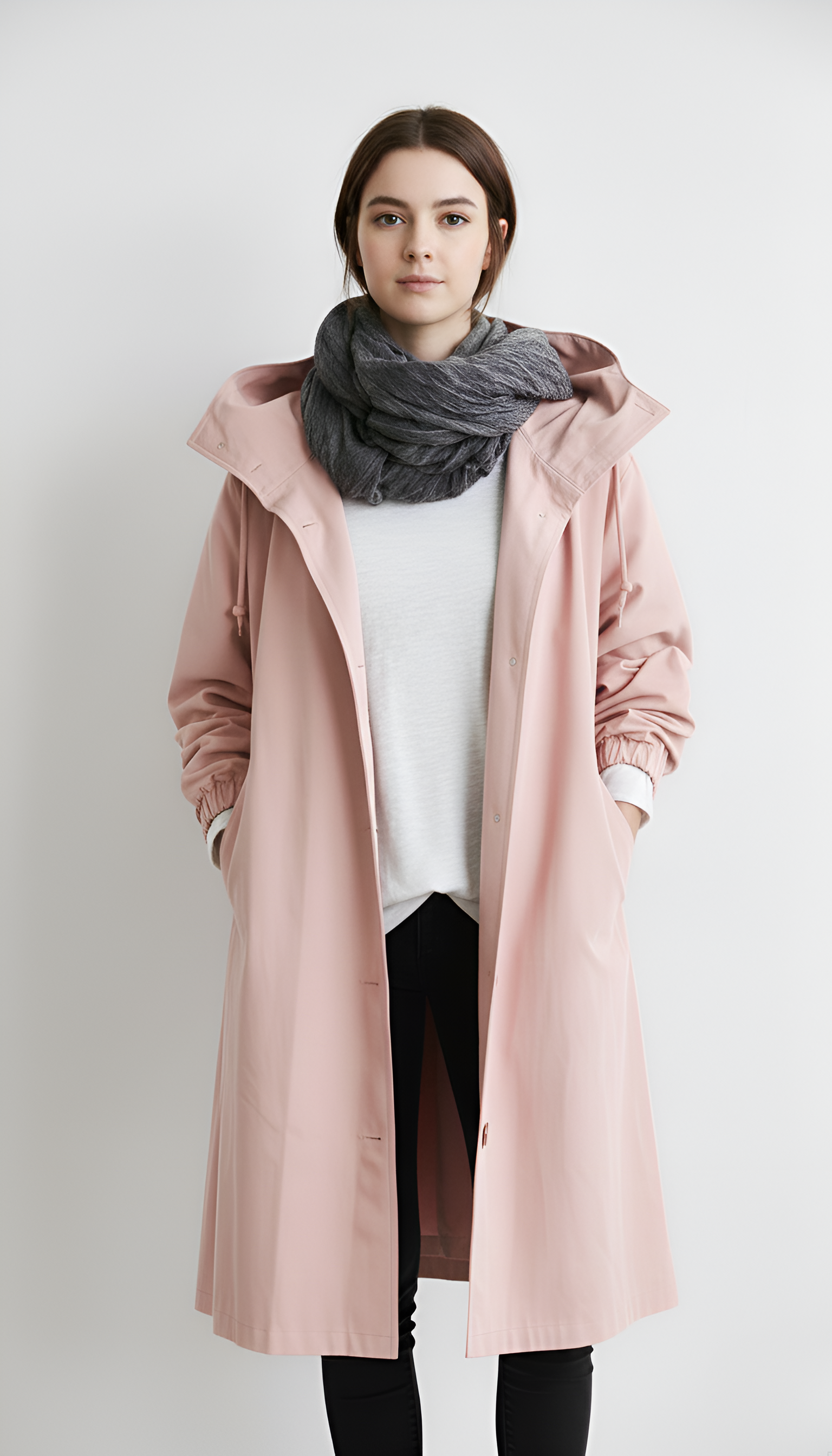 Valerios Fashion cappotto donna impermeabile leggero con cappuccio