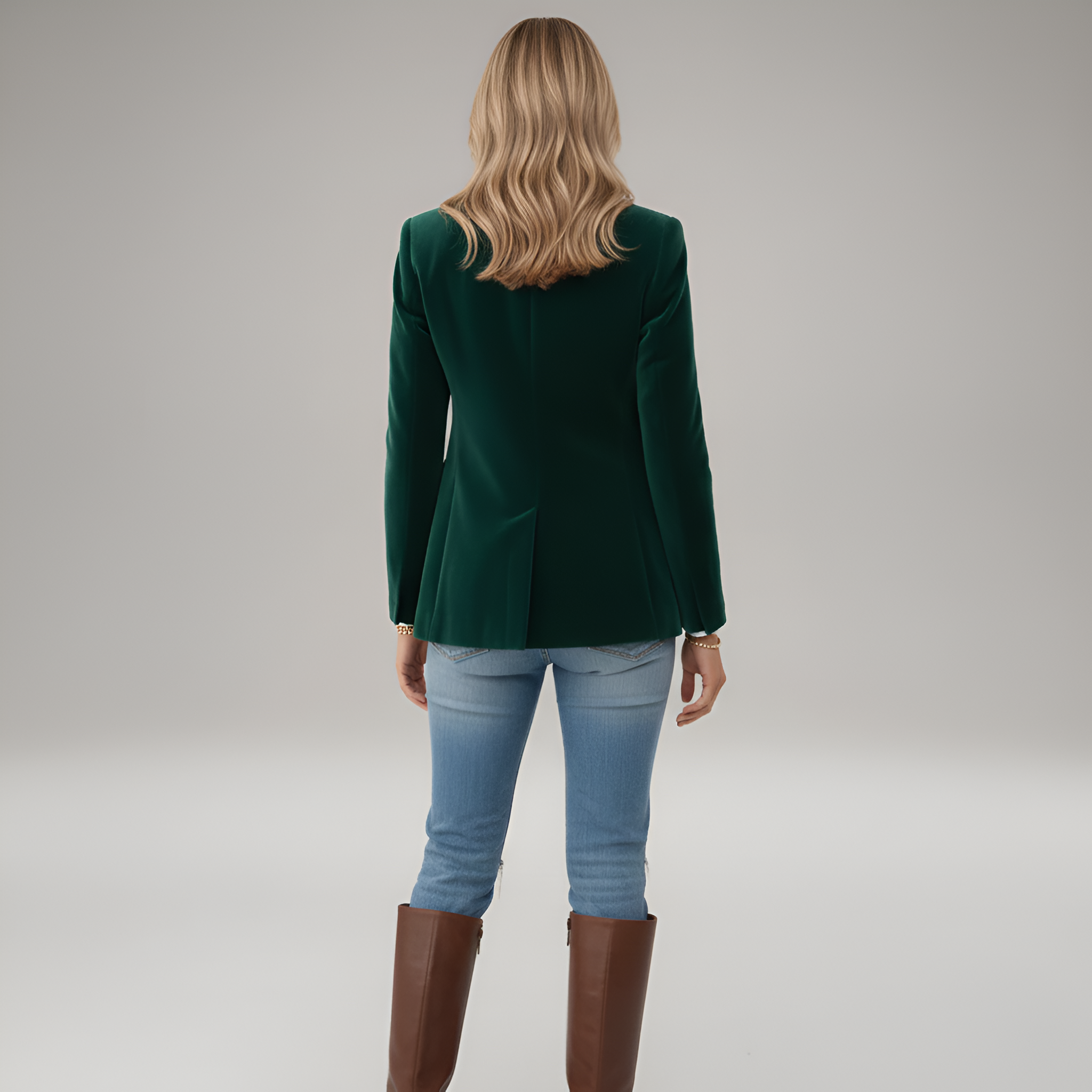 Valerios Fashion blazer donna elegante in velluto a un bottone