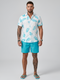 Camicia uomo manica corta stampa tropicale camicia estiva casual uomo cotone