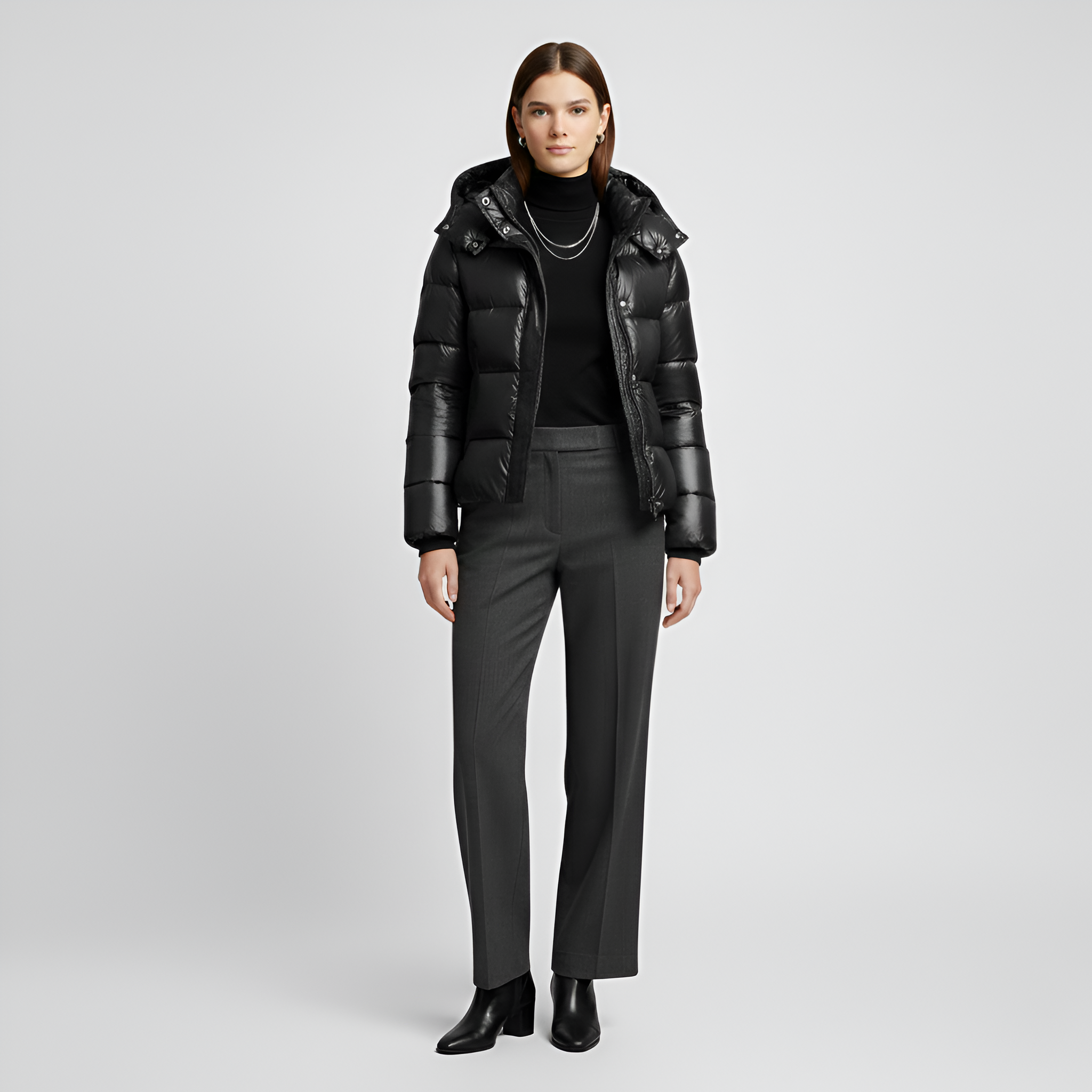 Valerios Fashion piumino donna con cappuccio imbottito invernale