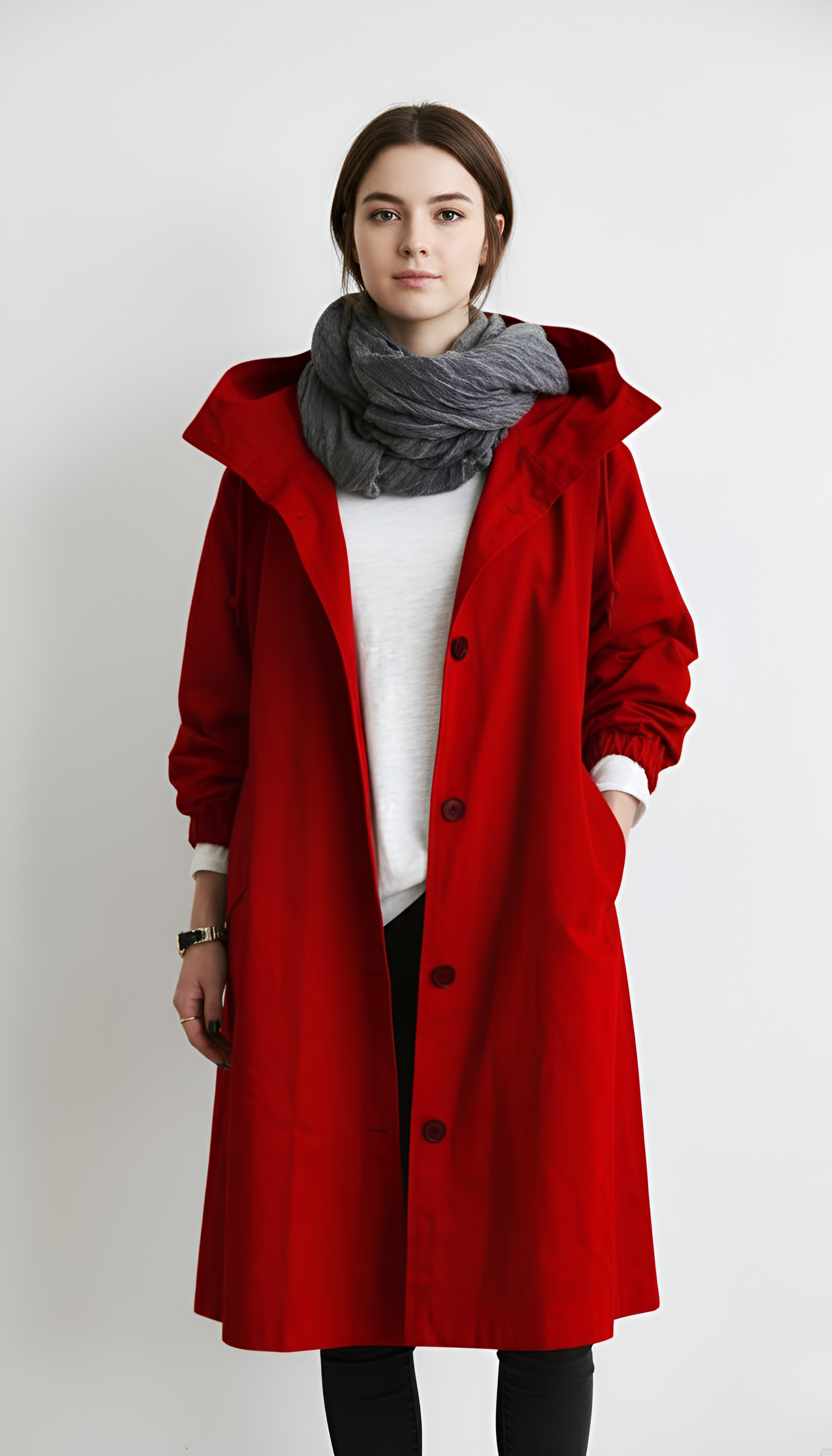Valerios Fashion cappotto donna impermeabile leggero con cappuccio