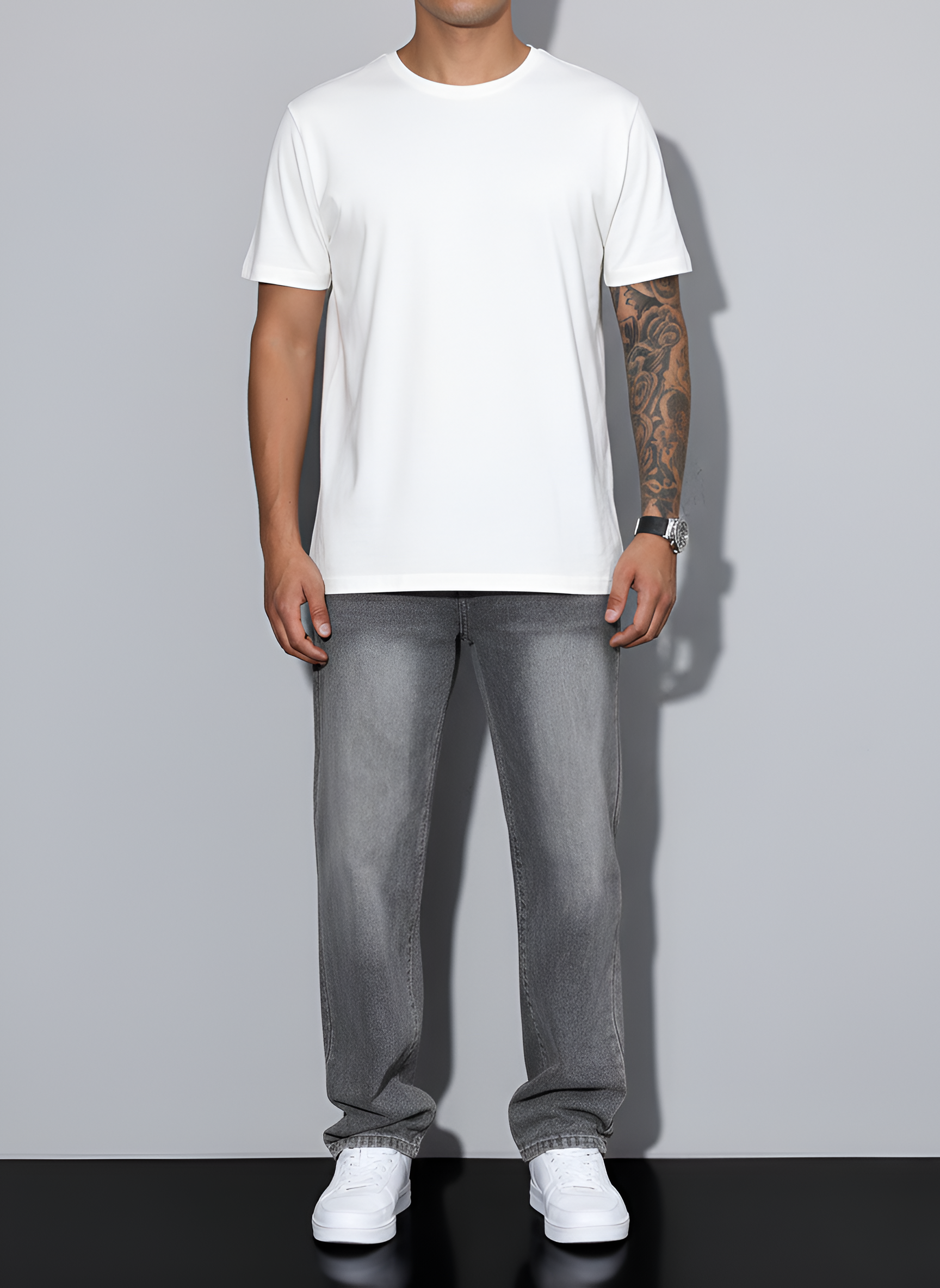 Valerios Fashion jeans uomo casual in denim di cotone vestibilità regolare