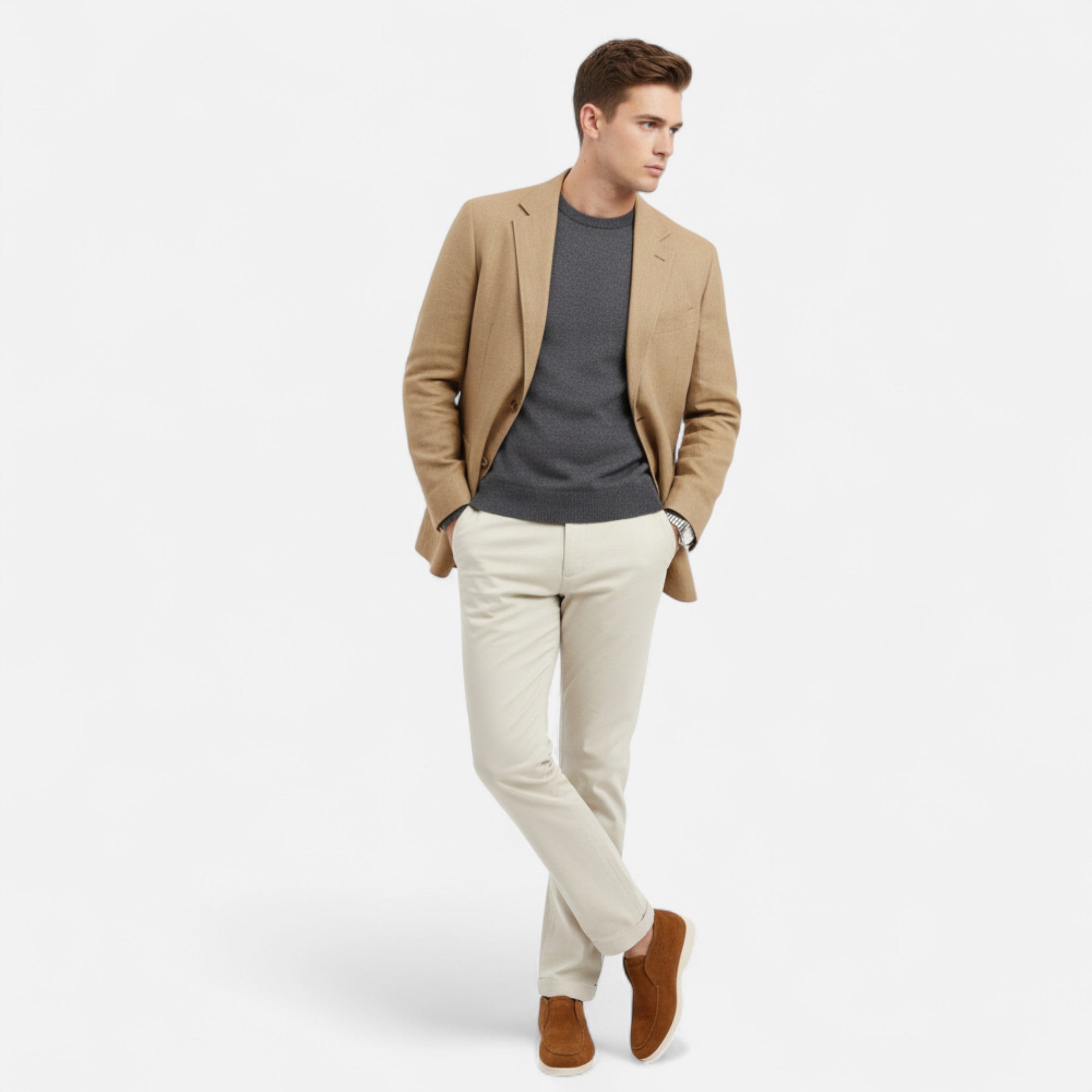 Mocassini Mule in Camoscio da Uomo - Heritage Camel