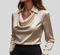 Valerios Fashion camicetta donna satin elegante collo morbido