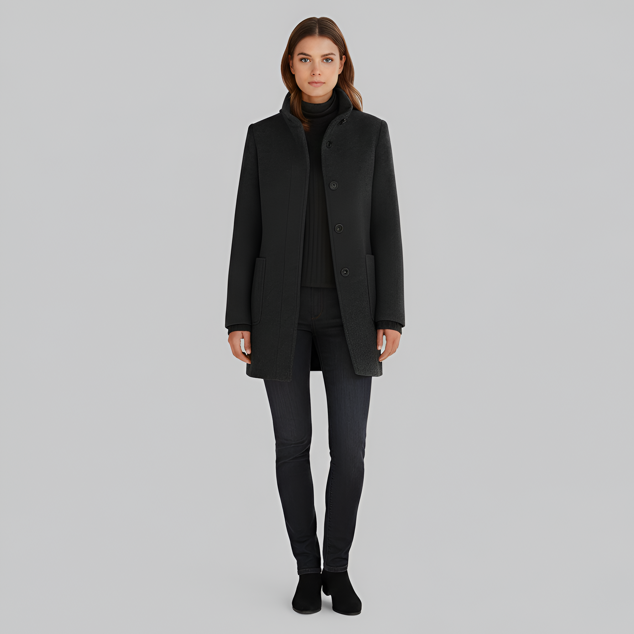 Cappotto donna in misto lana elegante