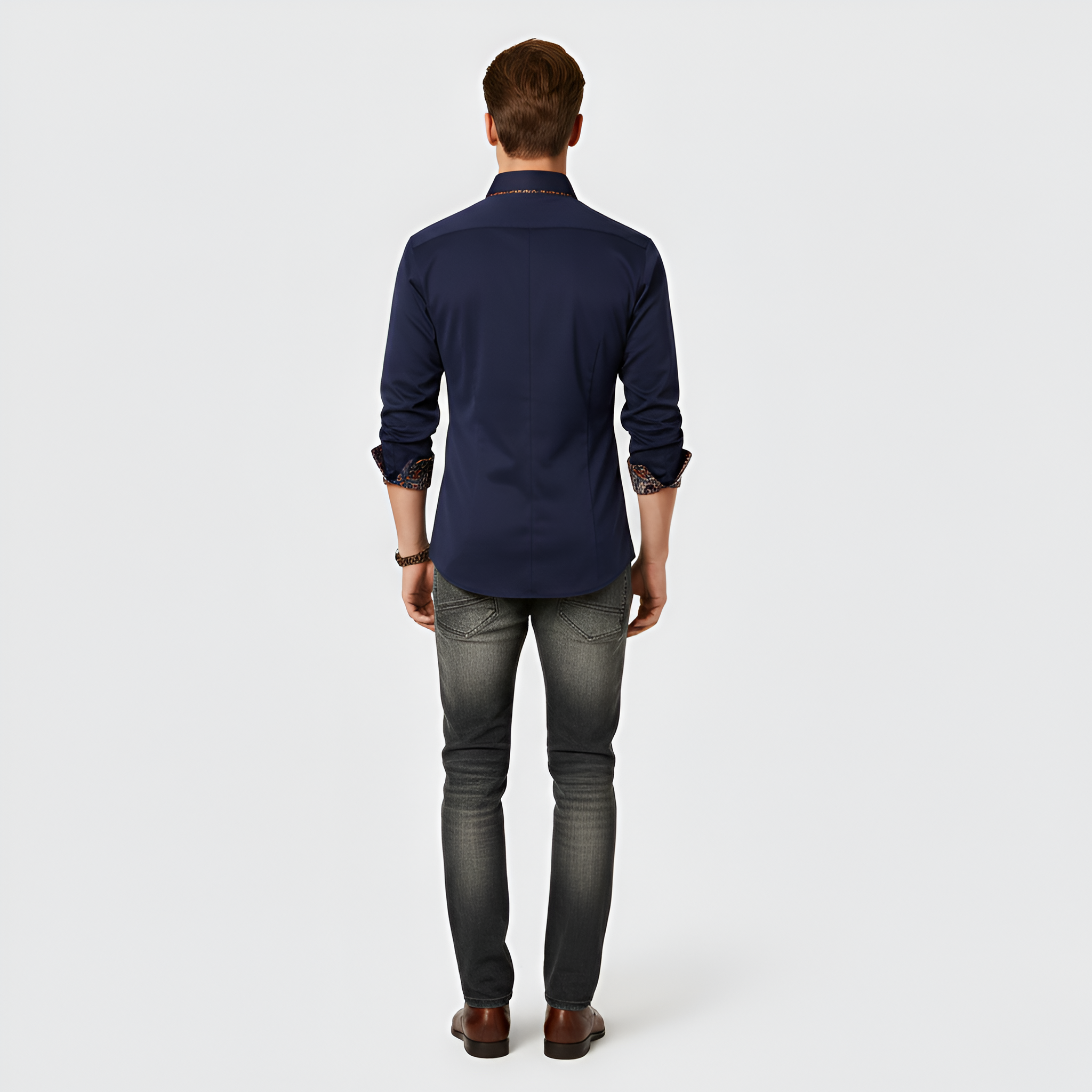 Valerios Fashion pánská slim fit košile z bavlny s potiskem
