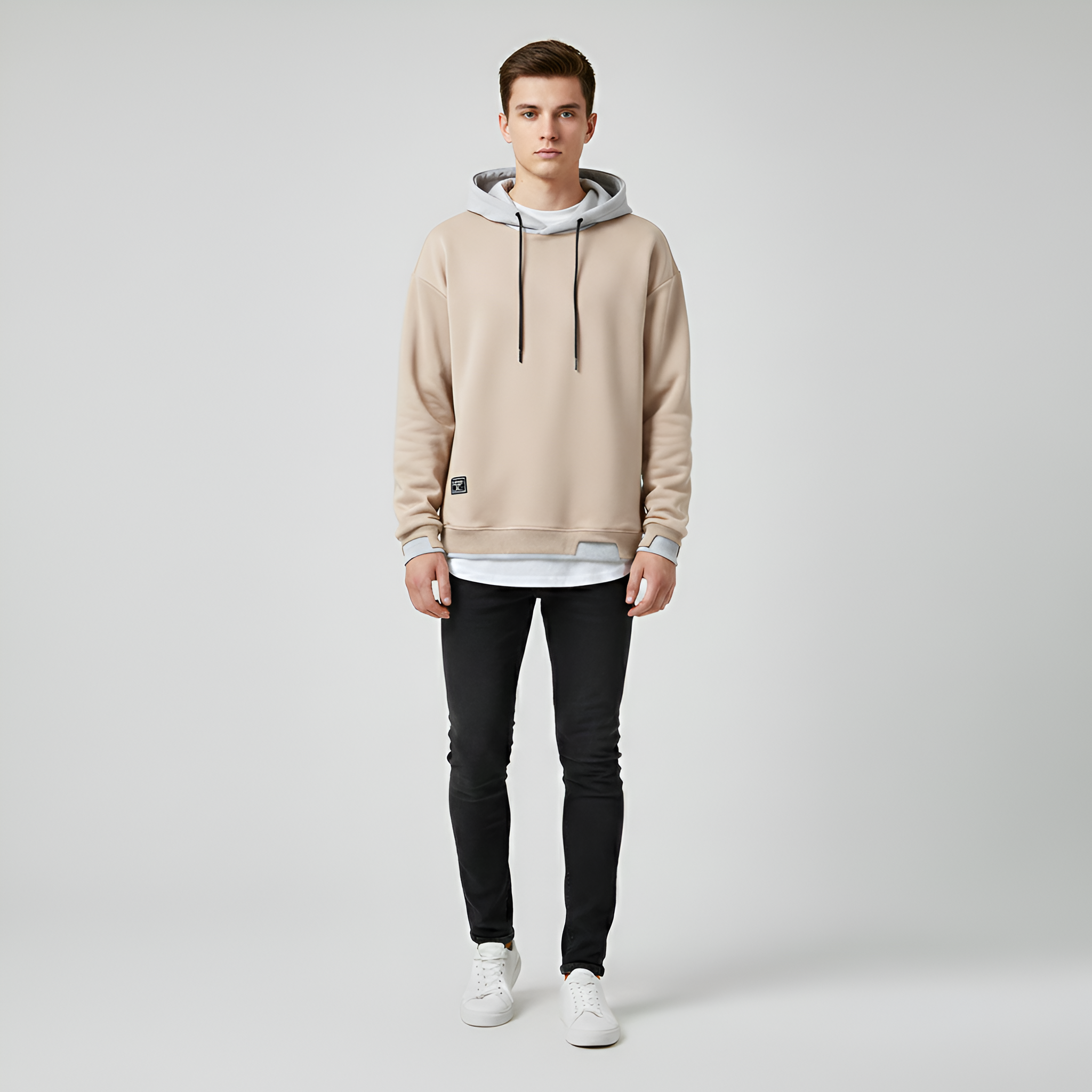 Valerios Fashion felpa con cappuccio uomo in cotone casual