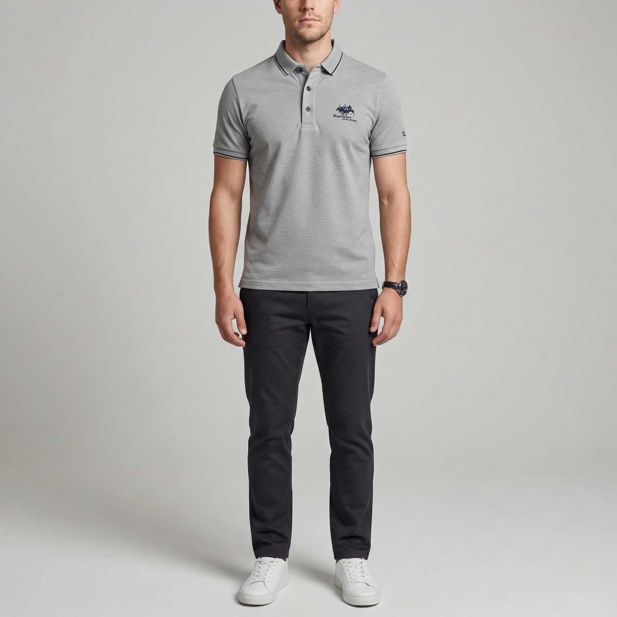 Polo uomo in cotone manica corta con colletto e bottoni maglia polo casual uomo