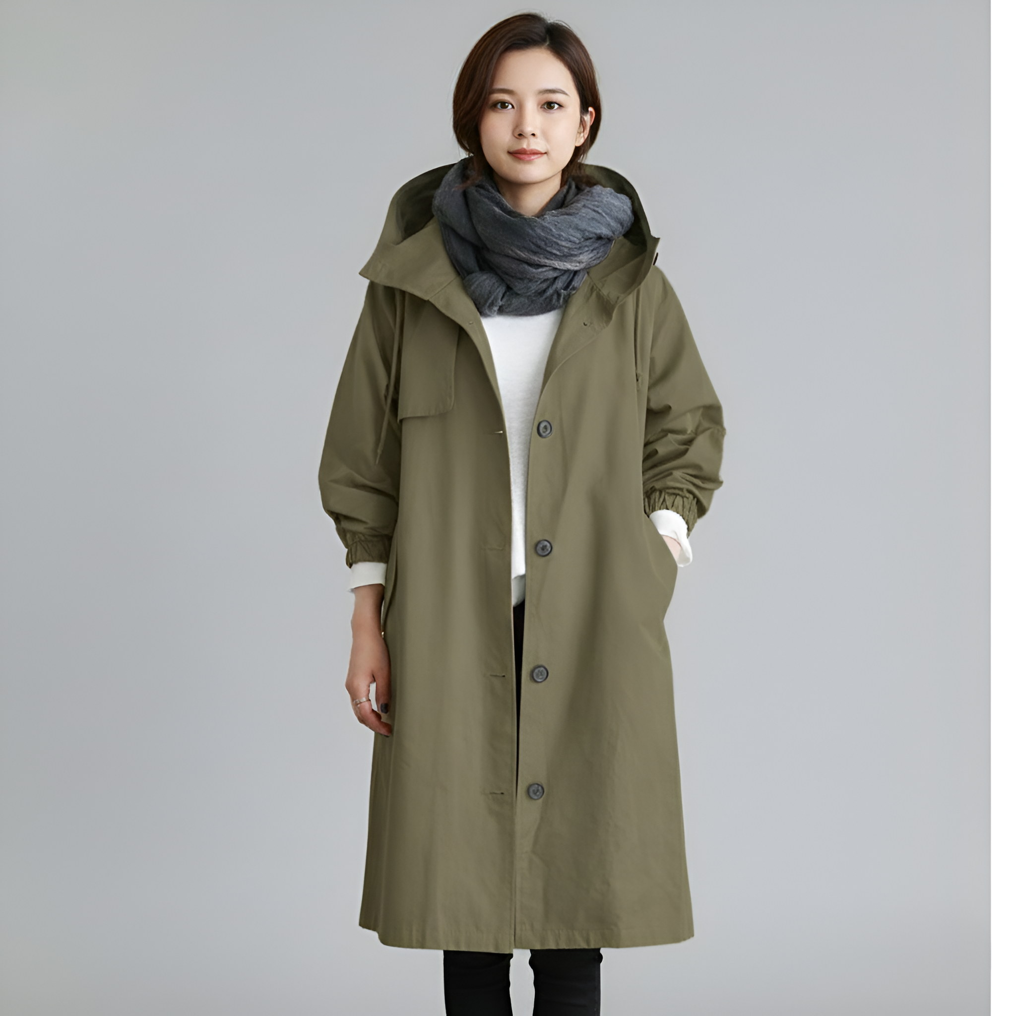 Valerios Fashion cappotto donna impermeabile leggero con cappuccio