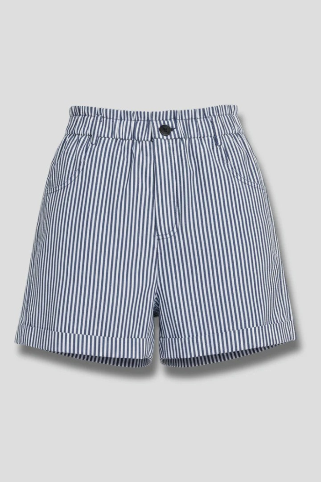 Ada | Women's high-waisted striped shorts with button detail