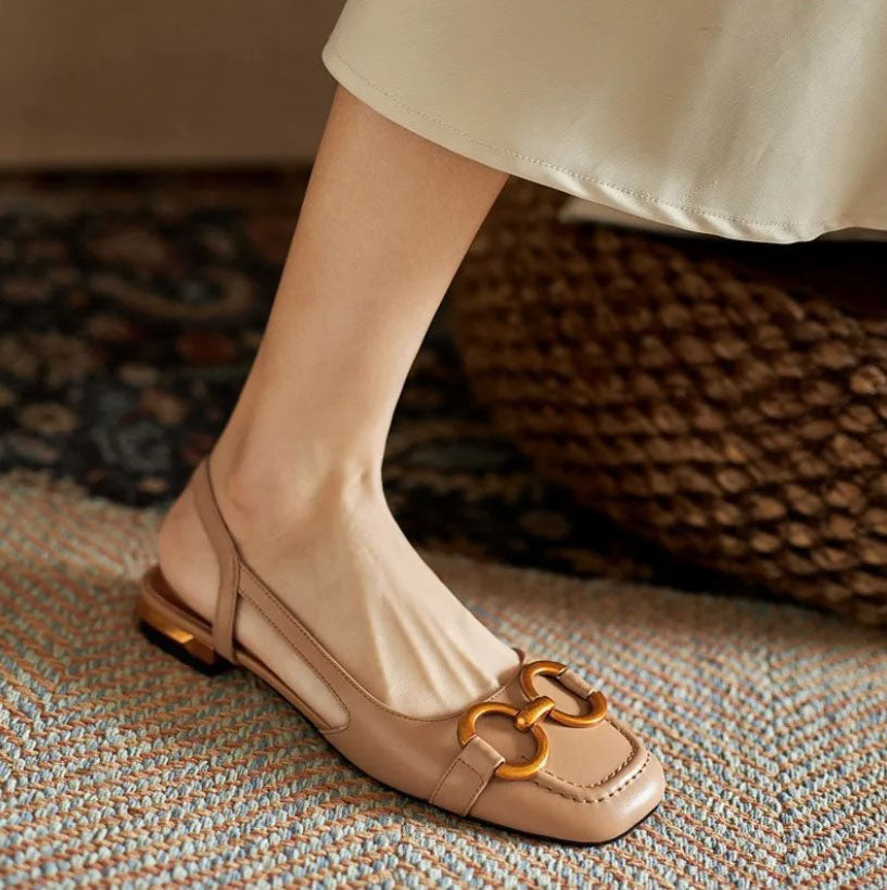 Ballerine Slingback da Donna con Punta Chiusa e Fiocco