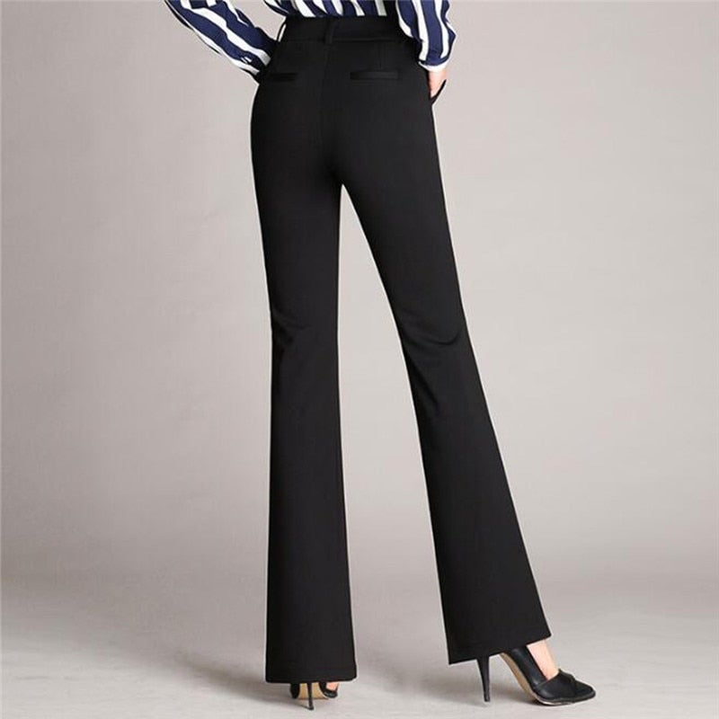Pantaloni sartoriali eleganti da donna con taglio ad A e vita alta