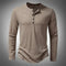T-shirt Henley Décontracté à Manches Longues pour Homme