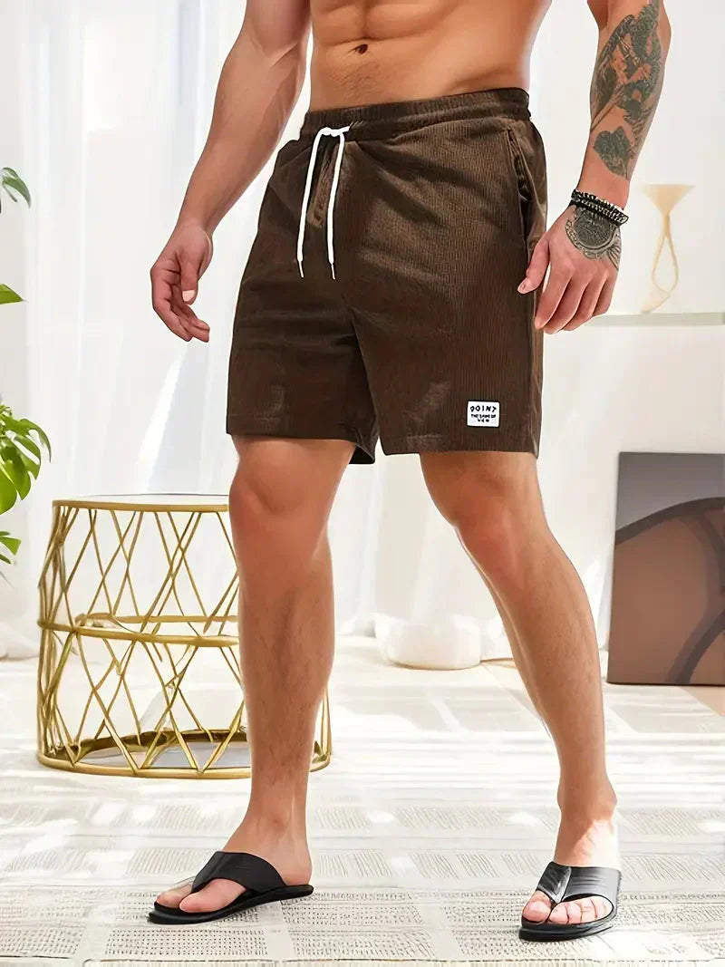 Pantaloncini Uomo Casual in Velluto a Coste con Coulisse – Shorts Estivi Traspiranti