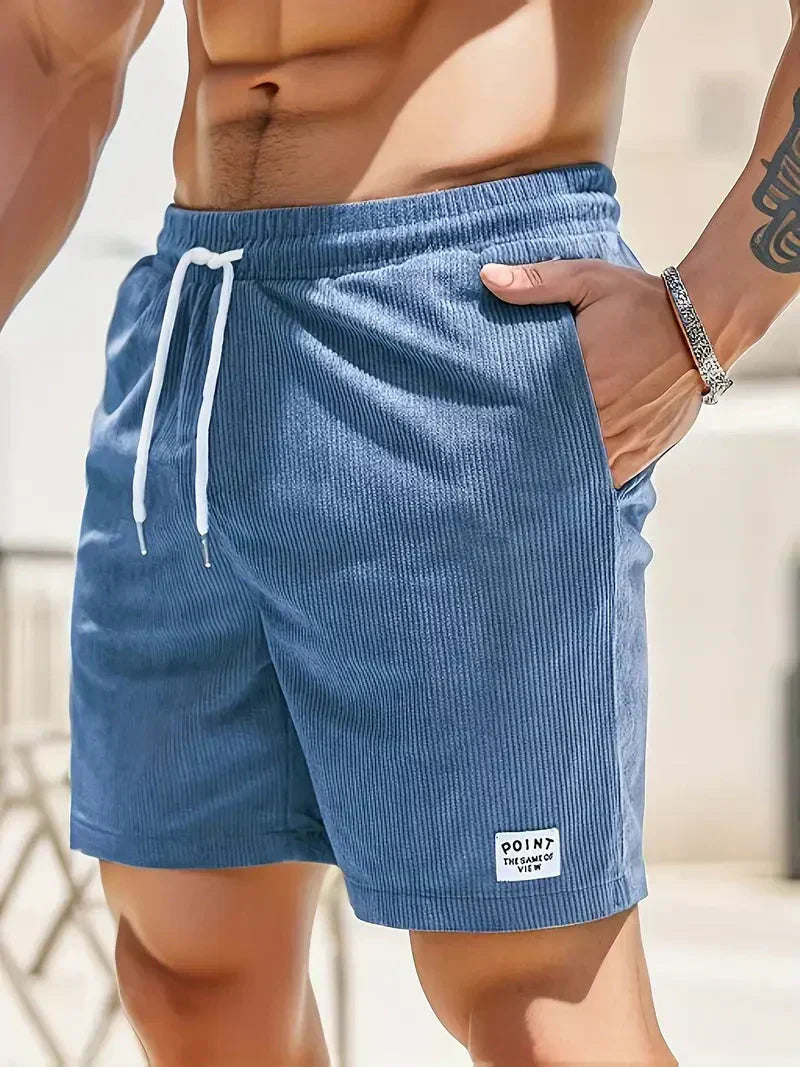 Pantaloncini Uomo Casual in Velluto a Coste con Coulisse – Shorts Estivi Traspiranti