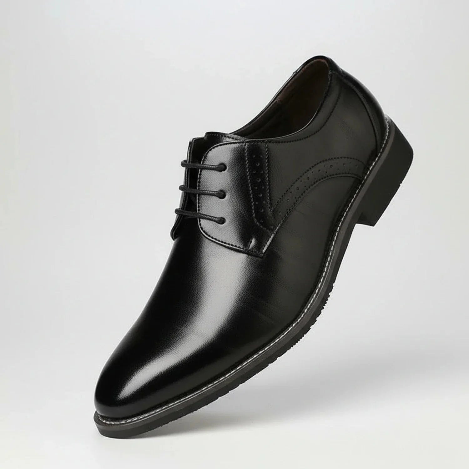 Scarpe Derby da Uomo con Punta Liscia e Cuciture a Contrasto | Formali