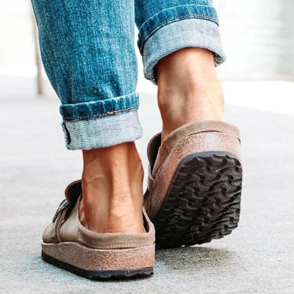 Baskets pour femme en liège avec semelle anatomique respirante en nubuck