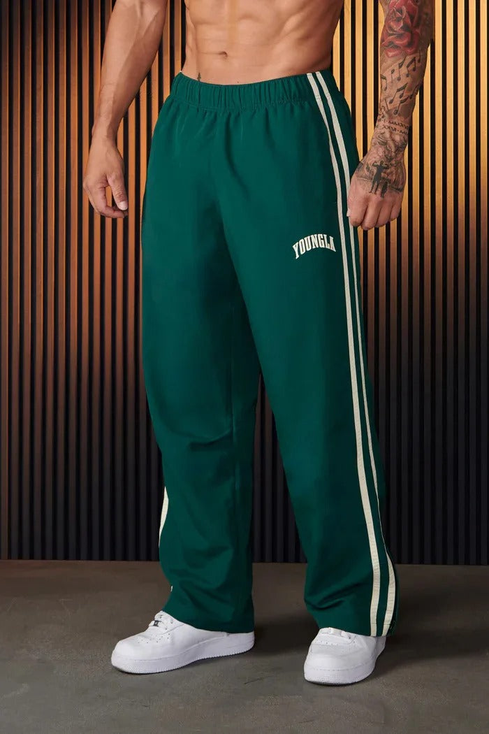 Pantaloni sportivi a righe da uomo con vita elastica