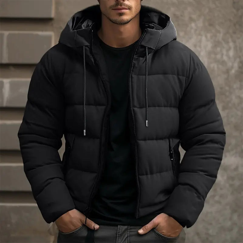 Giacca Imbottita Uomo con Cappuccio e Zip Invernale